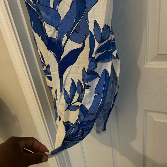 NWT CALYPSO‎ ST. BARTH Linen Blend Beaded Strap Placed Print Midi Dress SZ S - Picture 15 of 16